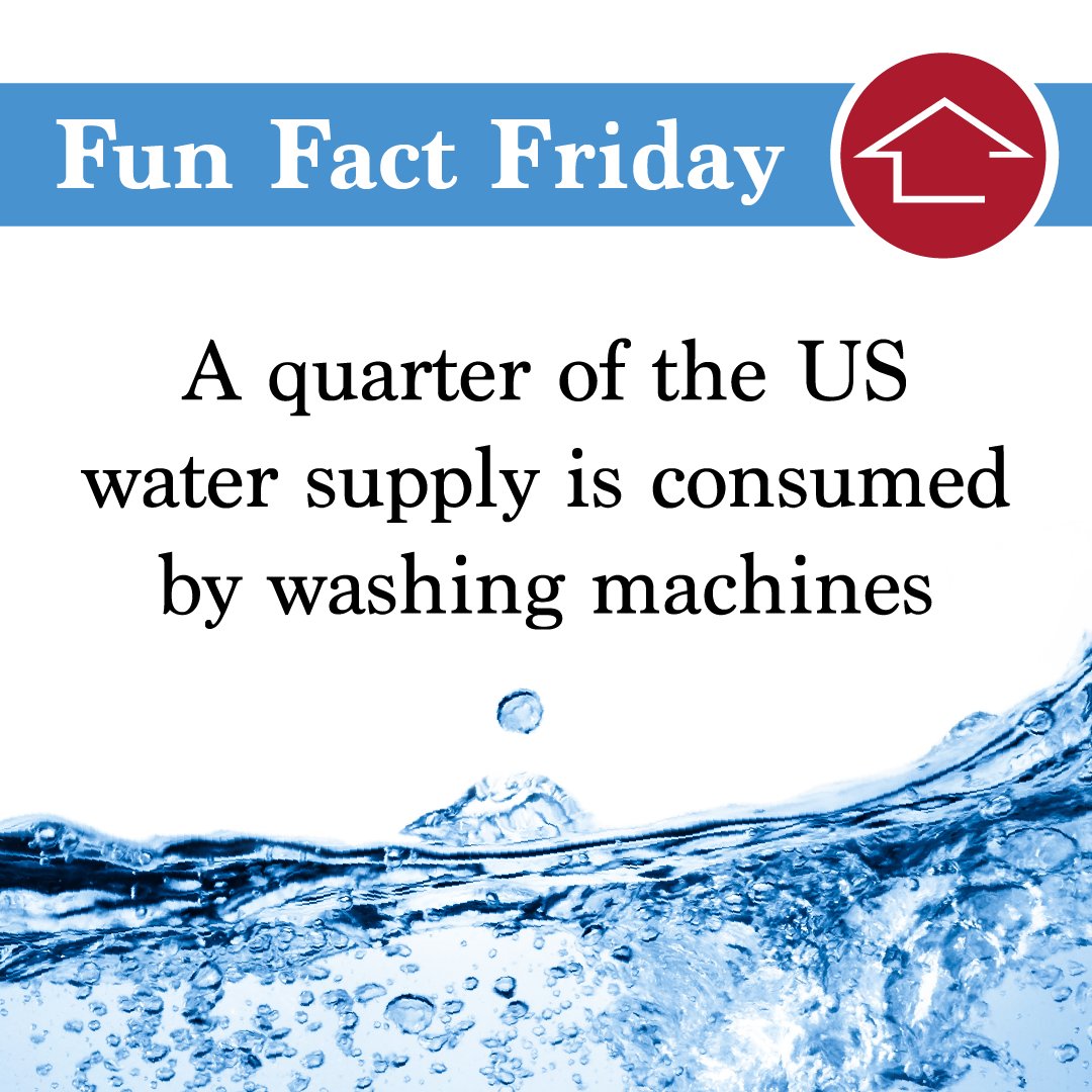 RWSWarranty's tweet photo. Did you know that a quarter of the U.S. water supply is consumed by washing machines #FunFactFriday https://t.co/GGNDjNKj9g