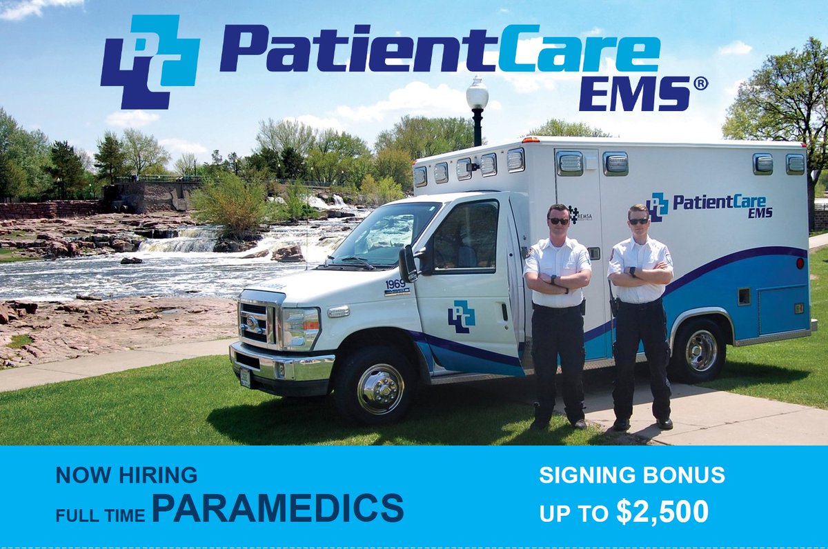 Save Lives!  Help those in need!  Be the difference!    Now hiring all Full-Time positions.  visit patientcareems.candidatecare.jobs