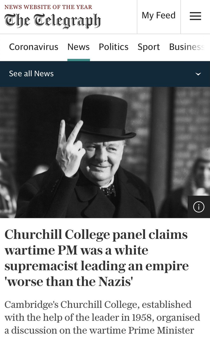 TITANIA’S PREDICTIONS(part 11)On 15 October 2018, I argued that Winston Churchill was worse than the Nazis. On 11 February 2021, Churchill College at Cambridge University concurred.