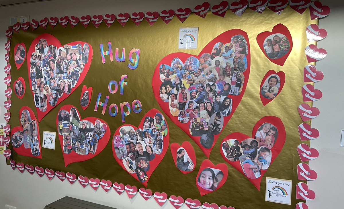 stpetersdag's tweet photo. We the family of St Peter’s would like to share our Hug of Hope display. Thank you all for sending in your photos. We hope to be back together soon ❤️ #HugofHope #Wethefamilyofstpeters https://t.co/ye1vx4YKwm