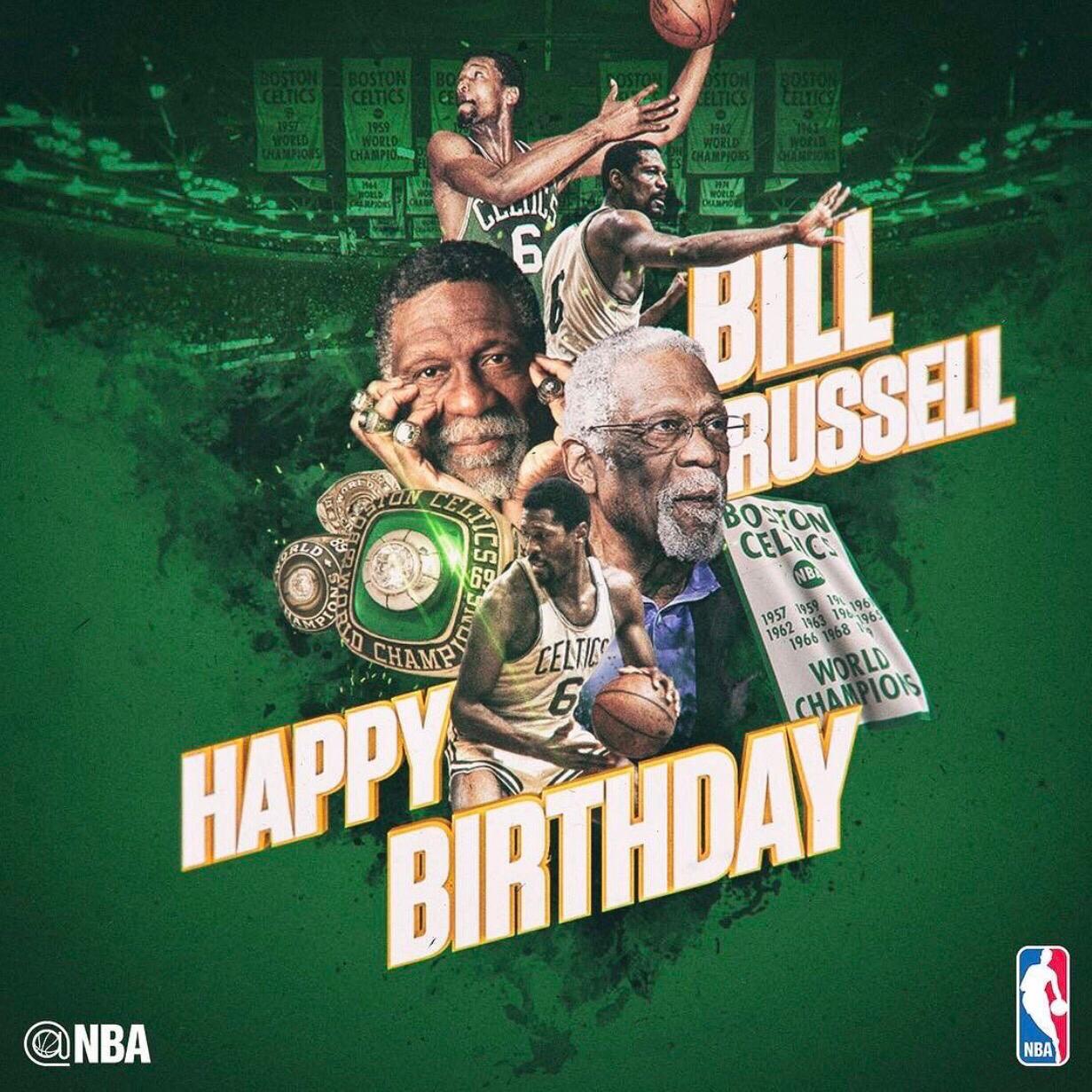 Happy Birthday to the winningest player in basketball Bill Russell! Where do you rank Bill Russell all-time? 