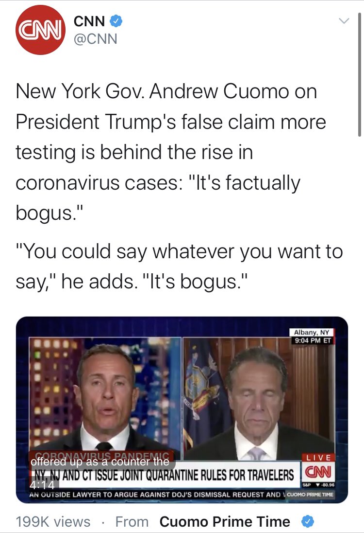 But you would have no idea that Cuomo was anything less than perfect if you spent your time watching  @CNN. It’s really hard to overstate not just the frequency of the coverage but it’s abject lack of anything that could be called honest journalism.I mean. Look.