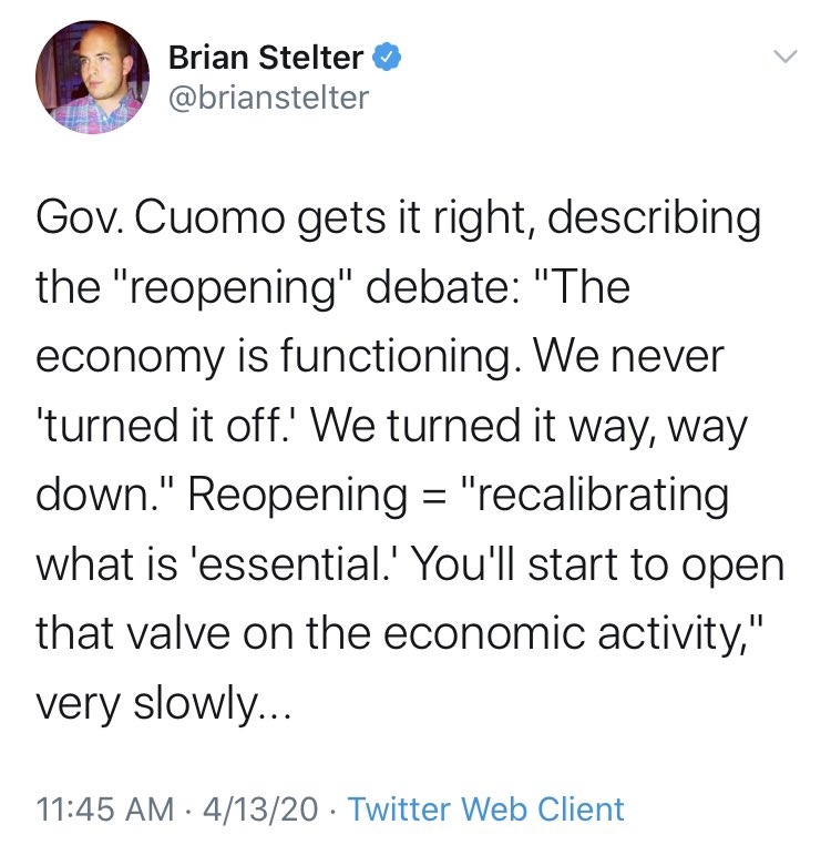 The outlet got their key voices involved in pushing the idea that Cuomo was an antidote to Trump. The way that  @brianstelter talked about  @NYGovCuomo mirrors how Pravda writes about Putin.