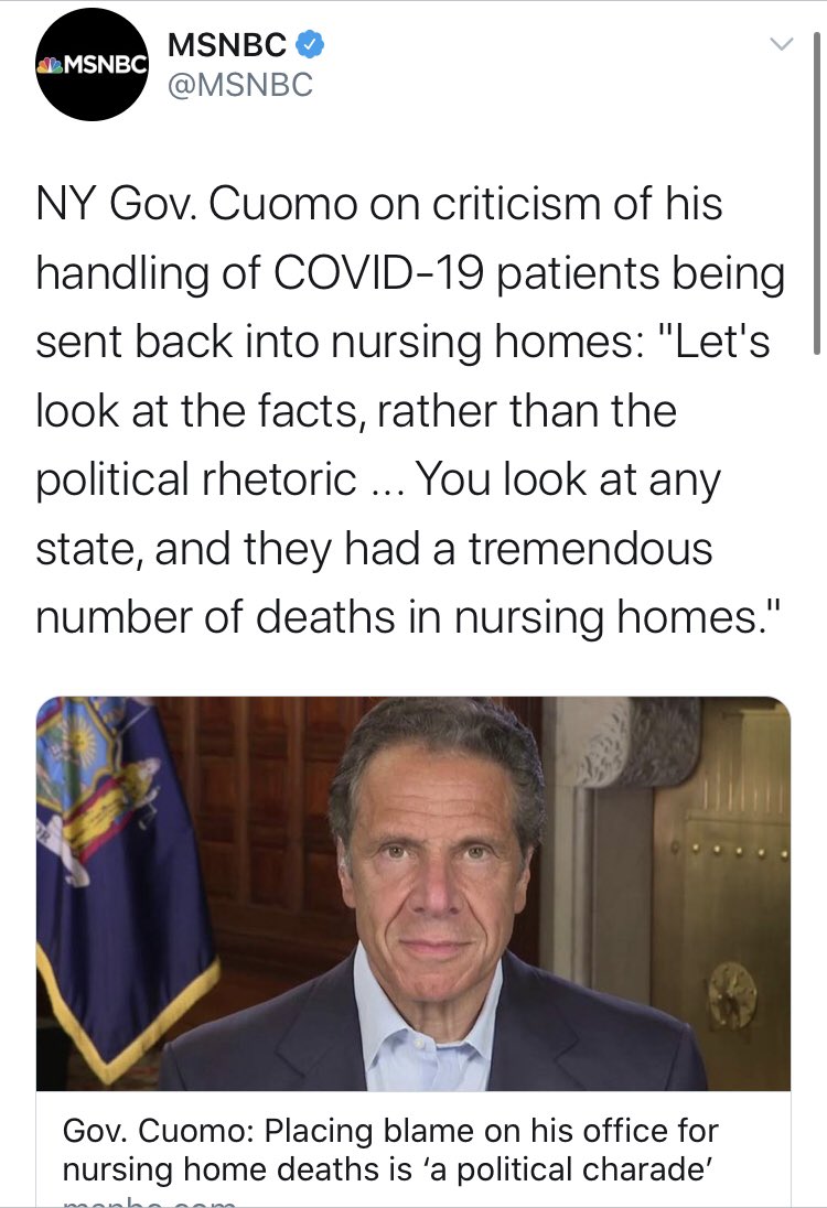 But it’s an understatement to say that they weren’t alone here.  @MSNBC may have actually been even more egregious with their fawning coverage. That includes their covering for him about the nursing home policy (check out the second screenshot).