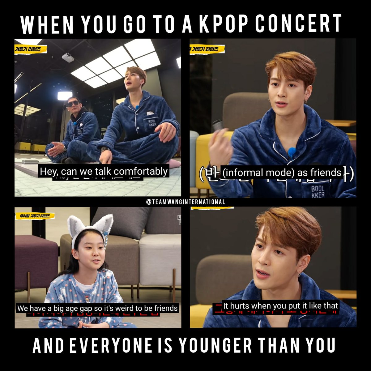 TeamWangIntlFan's tweet photo. How I feel when I sometimes go to a concert ๐๐ญ
#jacksonwang #TEAMWANG #GOT7 #IGOT7 #AHGASE #GOT7UPDATES #JACKYS #JACKSONWANGUPDATES #kpopmemes #got7memes #jacksonwangmemes
@JacksonWang852 https://t.co/OE3vDpfNzO