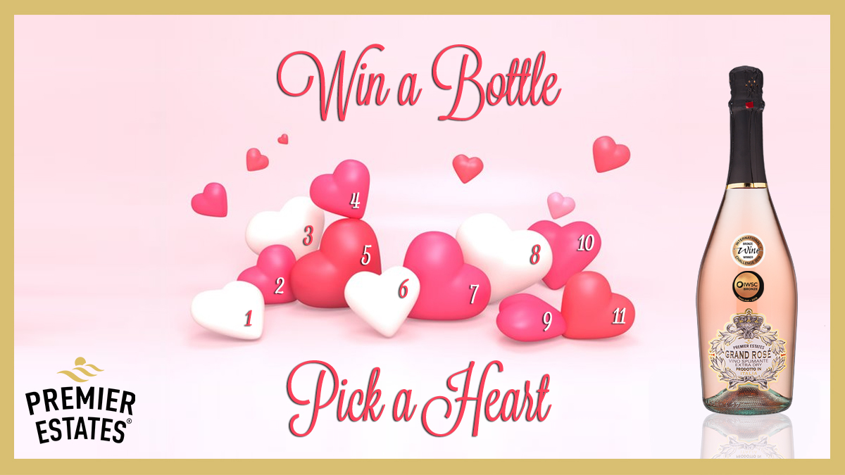 premestateswine's tweet photo. To celebrate Valentine’s Day we’re giving away a bottle of pink bubbles, simply pick one of the hearts to enter. One person who guesses correctly will be picked at random to #WIN a bottle of our Grand Rosé. Make sure you FOLLOW US. #Competition closes Thurs 18th February 🍾 https://t.co/jzK898yOKm