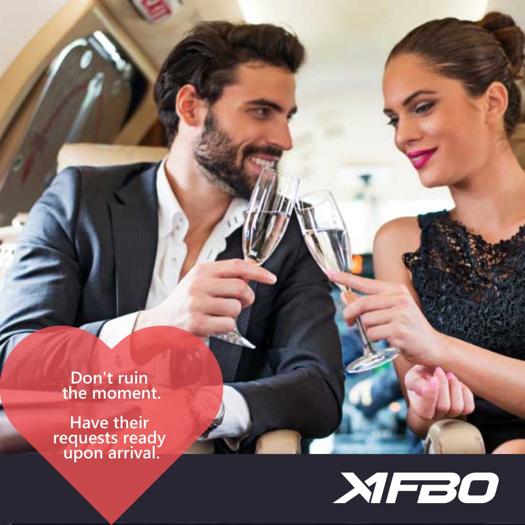 Love is in the air....don't ruin the moment! With X-1FBO's customer alerts, those flowers & champagne will go straight from a request to the lovebirds on the plane.

#x1fbo #fbolife #aviationlife #justplaneawesome #privatejet #luxurytravel #aviationtechnology #aviationtech