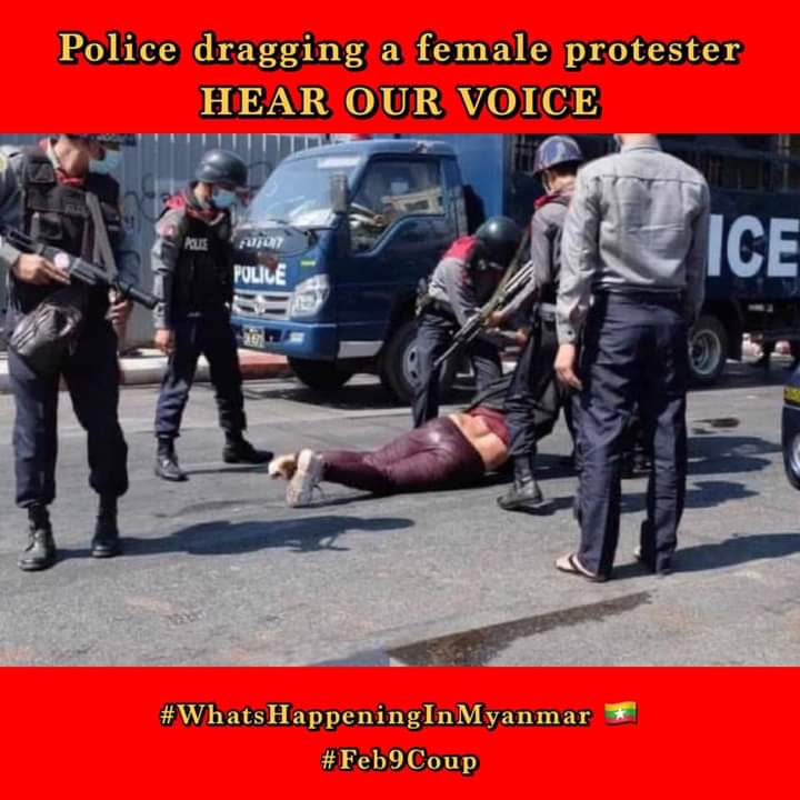 STOP GUNSHOT AND VIOLENCE
 tw//blood, gunshot

#CDM_IsTheAnswer 
#Feb12Coup 
#WhatsHappeningInMyanmar