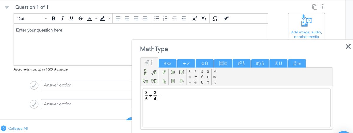 The math formula editor is now live in Quiz, Open Ended Question, and Poll! A huge step in <a href="/nearpod/">Nearpod</a>'s ability to support rigorous math instruction 👏👏👏

#verticalfractions
