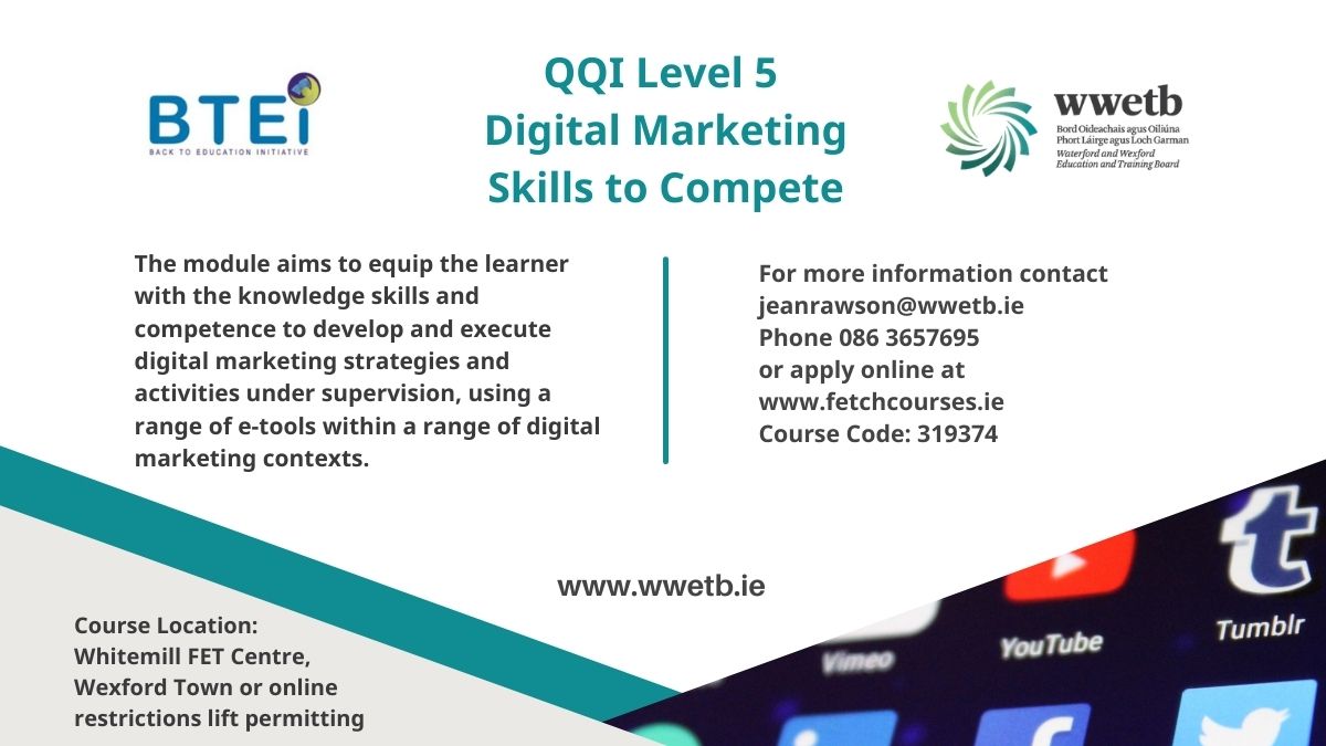 WWETB on Twitter "BTEI QQI Level 5 Courses Digital Marketing Skills