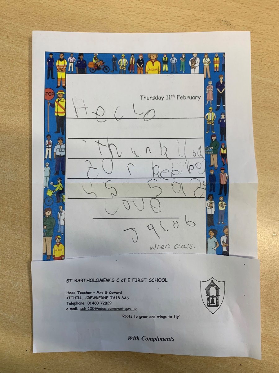 Really nice letter received today in the post. An appreciation of our work in trying to keep everyone safe in these unprecedented times.

Thank you to St Bartholomew's School in Crewkerne and a special thank you to Jacob for your kind words. We are extremely grateful.

Team AJ