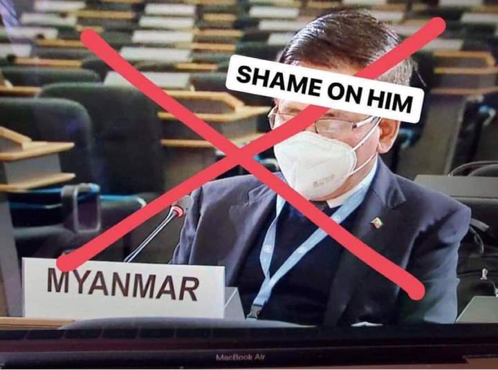 YeeMonO02139820's tweet photo. The UN Myanmar Representative DOES NOT represent the voices of Myanmar people AT ALL. Shame on him for lying and covering up the real situation happening in Myanmar.
#WhatsHappeningInMyanmar 
#MilkTeaAlliance
#Feb12Coup
FREE OUR LEADERS https://t.co/ulJmMCuCov