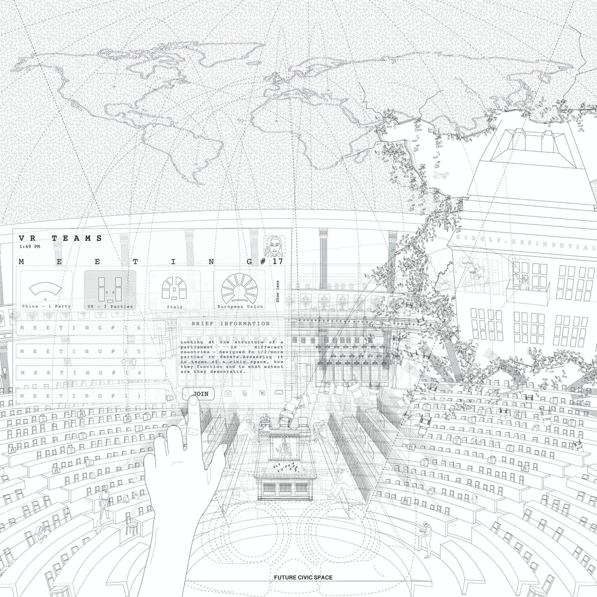 Our Architecture student Desislava Cholakova, RIBA Part 1 had her work 'Future Civic Space: Virtual Parliament' featured on @ribaeducation! Well done!