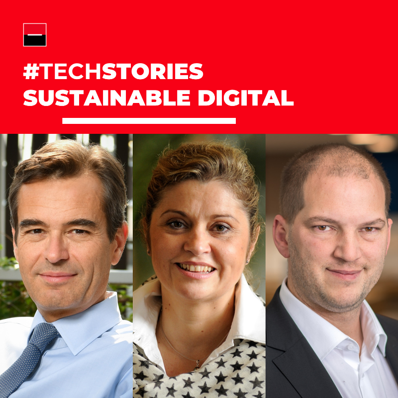 SocieteGenerale's tweet photo. [#Techstories #CSR] How to reconcile digital transition and CSR? With what commitments and actions for eco-friendly and inclusive digital services? Feedback on responsible digital with @Chris__Leblanc @GoetschyJS and Sylvie Blanchet Vinatier ⤵️