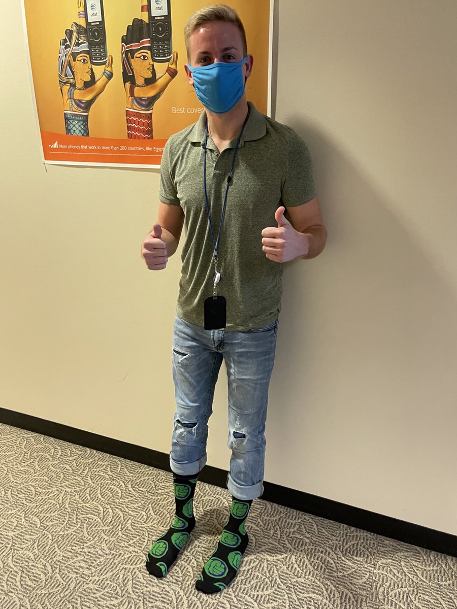Gotta love the Hulk! #Proud2bYoung <a href="/JCDreamTeam/">Johnson City Call Center</a> #crazysockday