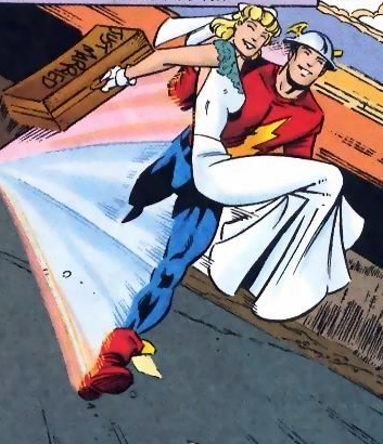 Jay Garrick - The FlashThe First speedster to ever debut in DC Comics and the first in a long legacy of heroes known as The Flash. Jay is the heart and soul of the Flash Family. He's also a core member of the JSA and the husband of Joan Garrick. Scientist, Mentor, Hero, Flash.