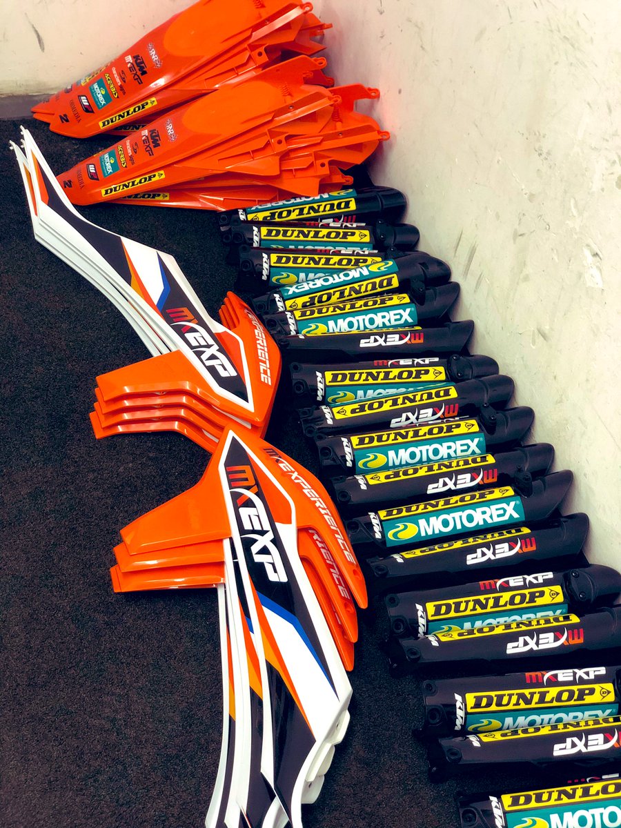 KTMMXEXP's tweet photo. New graphics are ready to go for the start of the season! Fingers crossed we can all start riding soon! #dunlop #mxexp #RnR #zeronine https://t.co/HNLwi34wqo