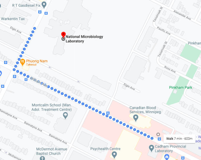 The sample was collected Jan. 21, and tested for COVID-19 on Jan. 22 at Cadham. But the national lab says it only received the sample on Feb. 4.The two are one intersection apart: