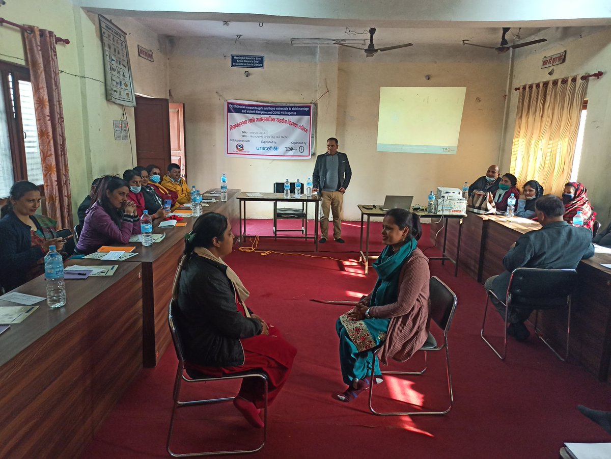 tpo_nepal's tweet photo. #TeachersTraining on 'Basic #psychosocial support' organized by #TPONepal and supported by @unicef_nepal, at Birgunj&amp; Parsa. Training aimed to enhance understanding of PSS and knowledge to identify cases in schools, provide basic support&amp; make referral for further intervention. https://t.co/6aTvZ1bGmC