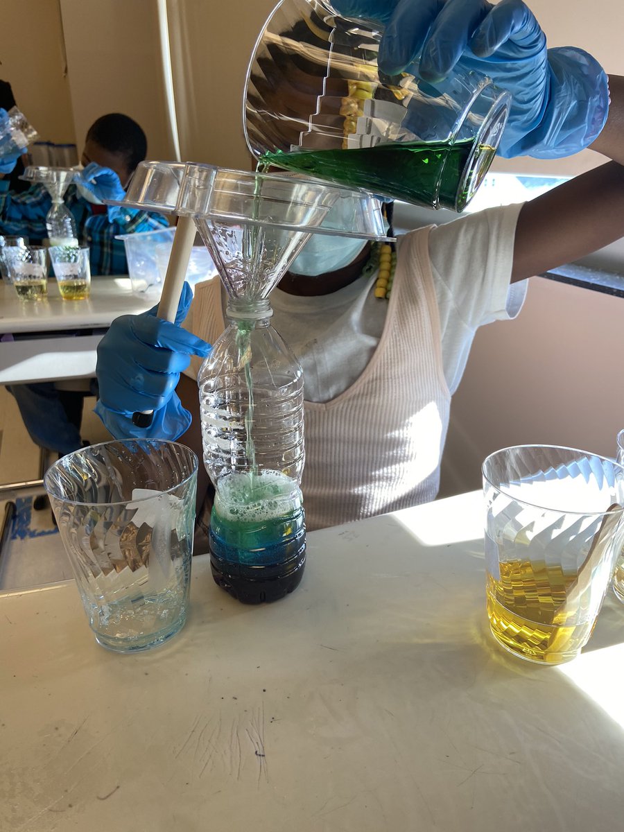 Today our fifth grade student leaders had science on their minds!  Principal Corniel came to conduct a rainbow density lab!