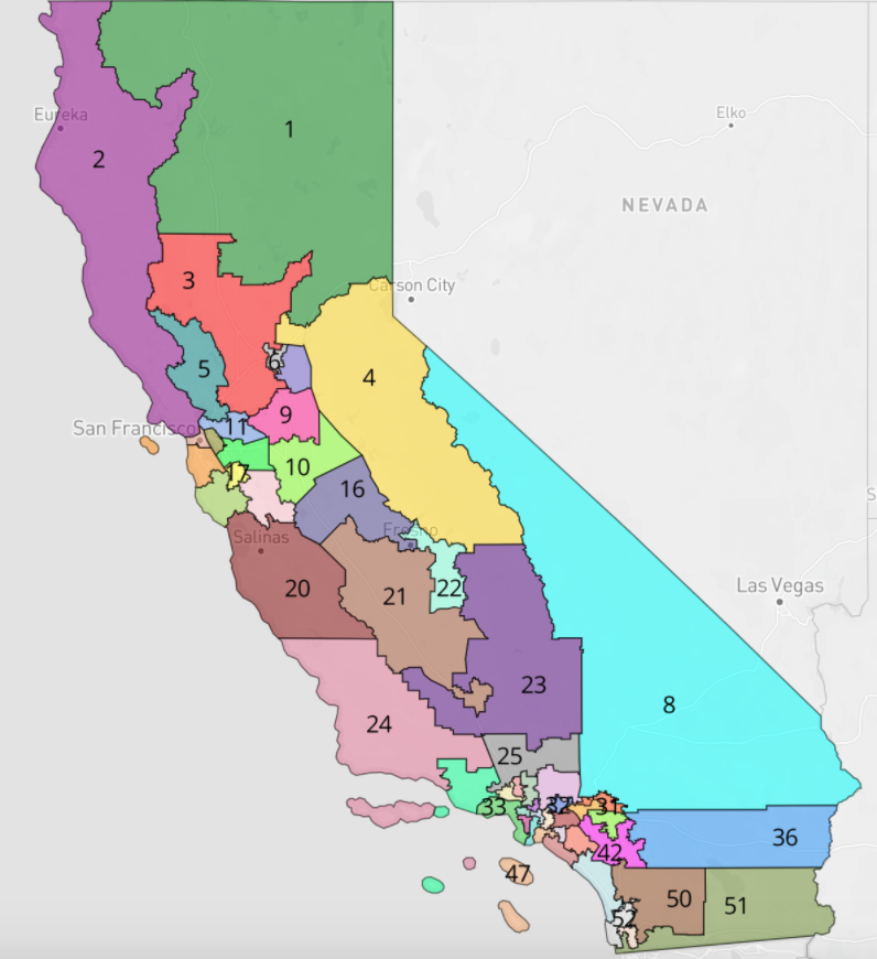 CALIFORNIA: may lose a seat for the first time since statehood. At serious risk in that scenario (right): LA County and  #CA25 Rep. Mike Garcia (R). Not at much risk: Reps. Kevin McCarthy (R)  #CA23 and Devin Nunes (R)  #CA22. Full report  @CookPolitical:  https://cookpolitical.com/analysis/house/redistricting/california-2021-redistricting-preview