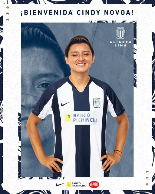 Alianza Lima Femenino 
¡Damos la bienvenida a Cindy Novoa! 👏🏼
¡Vamos a darlo todo! ⚽💪🏼
#VictoriaYGloria
#AlianzaLima 💙
facebook.com/AlianzaLimaFem…