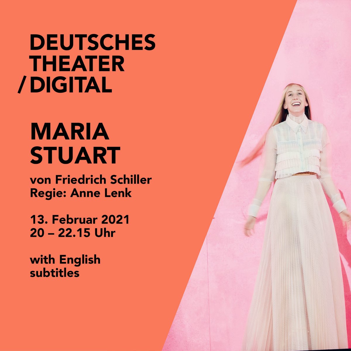 DT_Berlin's tweet photo. Im Anschluss an den morgigen Stream von "Maria Stuart" laden wir zum Nachgespräch! Mit dabei sind Regisseurin Anne Lenk, die Ensemblemitglieder Julia Windischbauer, Franziska Machens, Alexander Khuon, Paul Grill und Dramaturg David Heiligers. https://t.co/10ztNVyt74 https://t.co/pJig2bcNnK