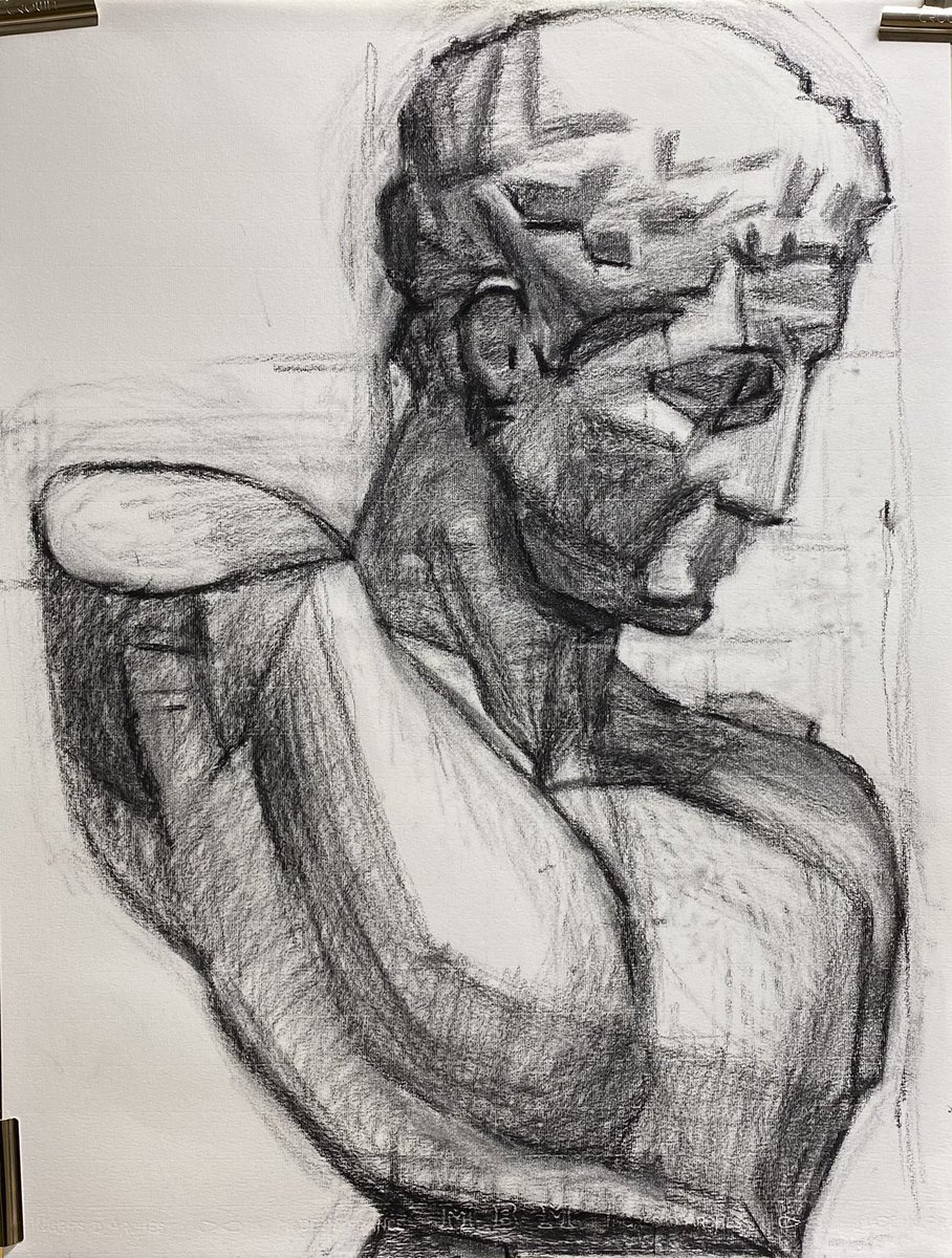 木炭画 人物画 B4サイズ 絵画