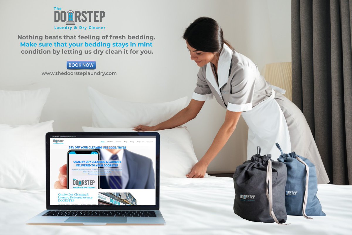 DoorStepLaundry's tweet photo. Nothing beats that feeling of fresh bedding. Make sure that your bedding stays in mint condition by letting us dry clean it for you.

Book Here: https://t.co/g3z2DzUylv

#LaundryService #OnDemand #DryCleaning #DryCleaners https://t.co/scmQ0OiQMT