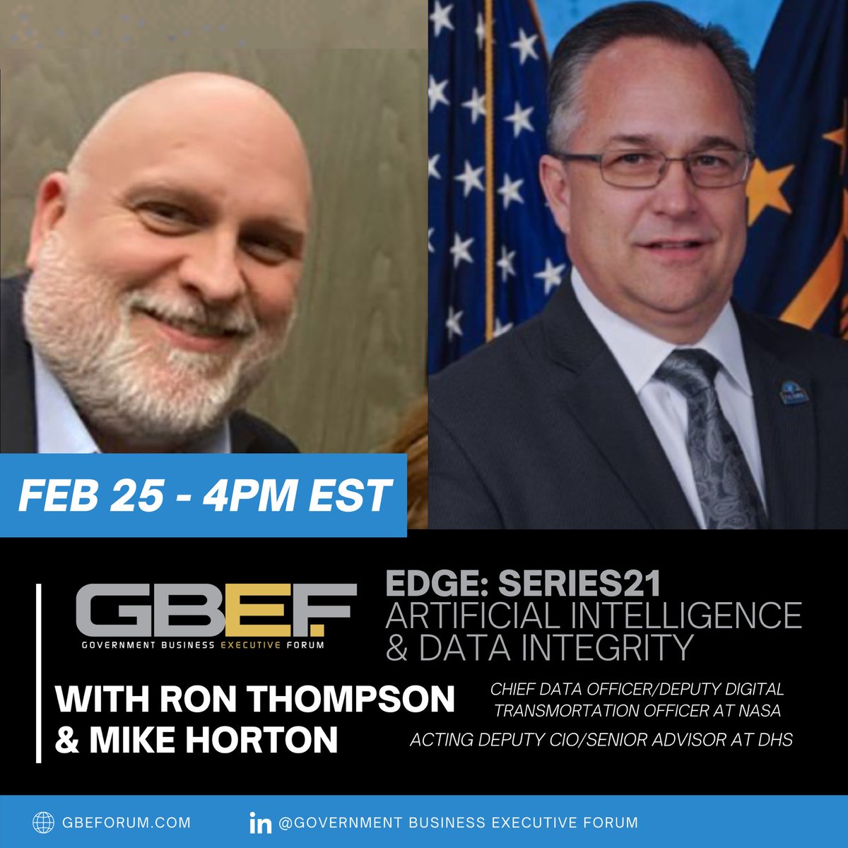 Join the next #EDGESeries2021 event on Feb. 25 @4PM! Register Now: cesgovernment.regfox.com/edgeseries2021… #NASA #DHS #AI #governmentevent #data