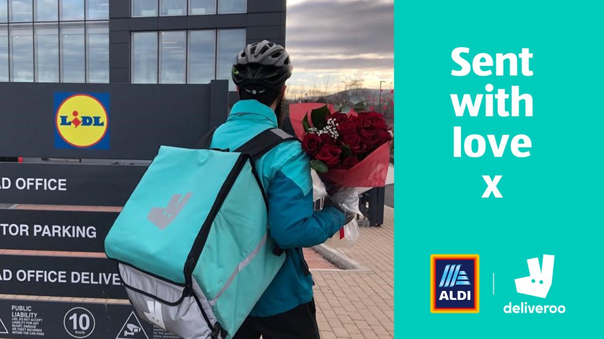 Aldi_Ireland's tweet photo. .@lidl_ireland Sent you a Lidl something 😘 (Thanks @Deliveroo_IE ) https://t.co/bPGgxY3P4D