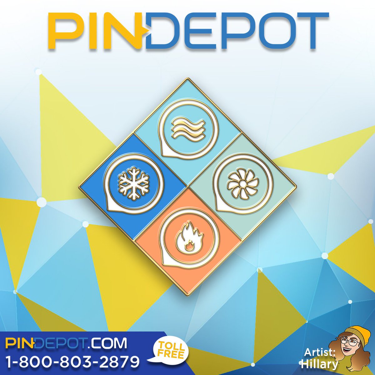 DepotNetwork's tweet image. This was a pin used by a Heating and Cooling company to go with their uniforms. What a stylish way to wear a logo! Let us help you with your business logo today. 

#CustomLogo #CustomLapelPin #SmallBusiness #SoftEnamel #Cloisonne #PastelPantones #HighPolishedGold