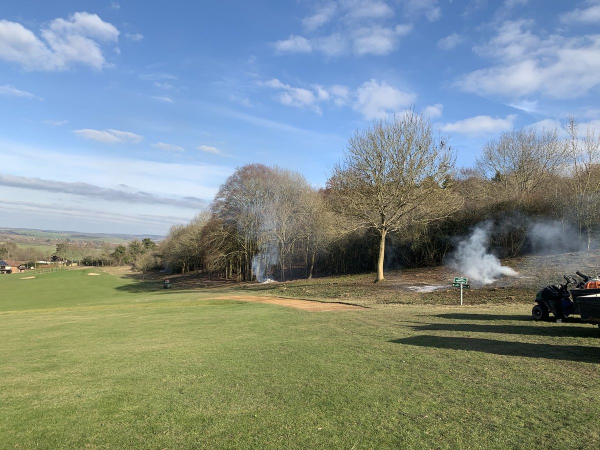Another busy week finishing off the clearance of the right side of the 18th hole #greenkeeping
