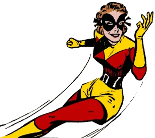 Joanie SwiftJoanie worked as a secretary until 1 day, when she accidentally spoke Johnny Quick’s speed formula, she eagerly began exploring her powers, putting together together a costume based on the more famous speedster and introducing herself to him as his new partner.