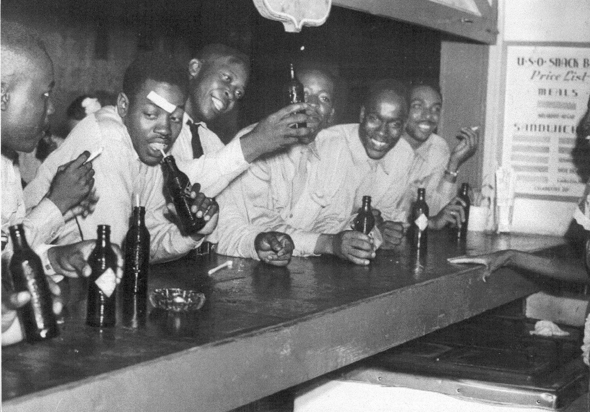 How about some soldiers enjoying a bit of the sauce at the USO in Belmont-de Villiers in 1946 for a #SauciestObject? #CURATORBATTLE we're a port city. We've got history galore of booze &amp; brothels. We can keep this up all day. #KeepingPensacolaHistoryAlive