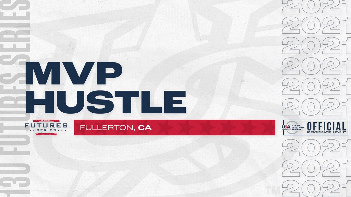 USABaseEvents's tweet photo. MVP Hustle is π in for #FSIrvine
Excited to have @MVPhustle at the 2021 13U Futures Series π https://t.co/KHdqMWJKVo