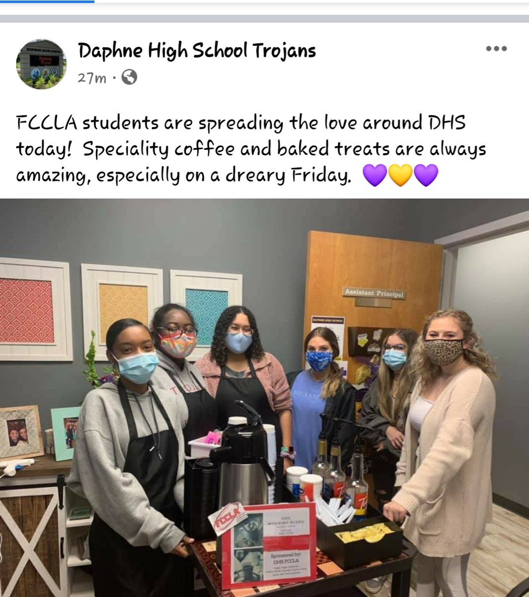 collum_k's tweet photo. FCCLA students making our DHS community happy this morning 🥰😍! https://t.co/TMOVVCBdYy