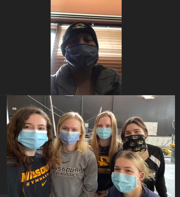 Playing4Hope's tweet photo. Yesterday, Julie got a visit from a few of the Mizzou Gymnasts! It was filled with lots of questions, stories, gifts, and even a couple flips🤸‍♂️. These ladies have dedicated their next meet to Julie.

Good luck tonight @MizzouGym!

Thank you @ChannelMFG for sponsoring this visit. https://t.co/2IV71x758I