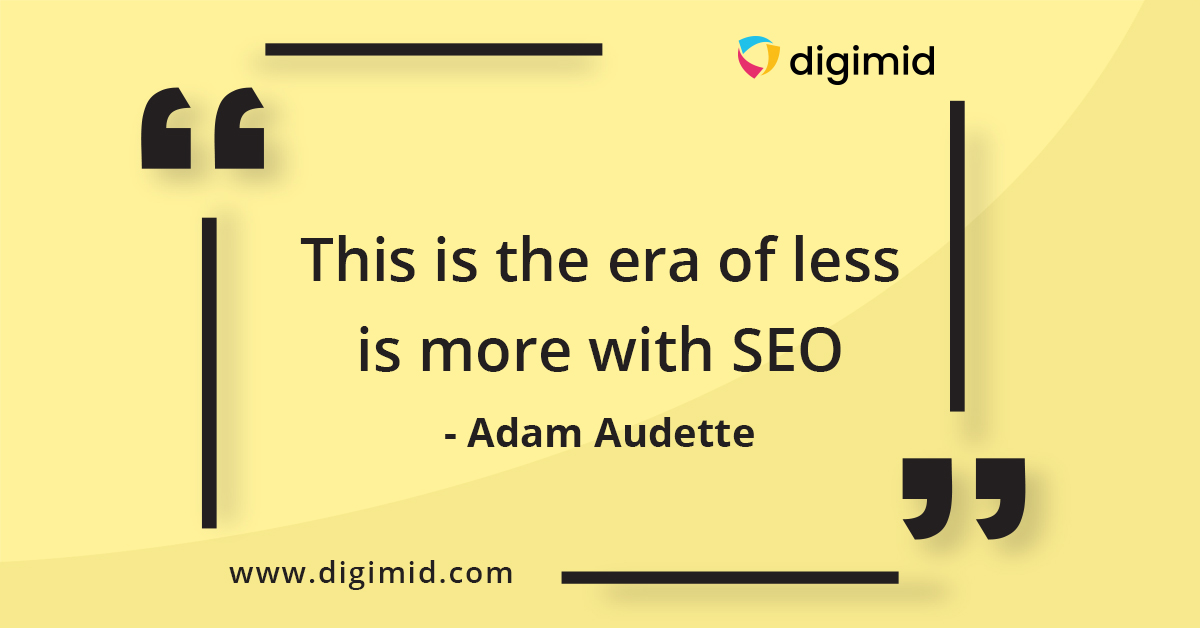 At its core the ‘less is more’ strategy is based on building an audience through producing original content. It helps i ranking and it is possible with incorporating  SEO practices. Digimid provides SEO solutions that fits YOUR business. 

bit.ly/3tK6UMS

#digimid #SEO
