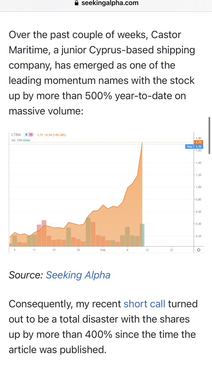 Seeing this made me laugh my ass off #CTRM #SeekingAlpha #TheyWasWrong