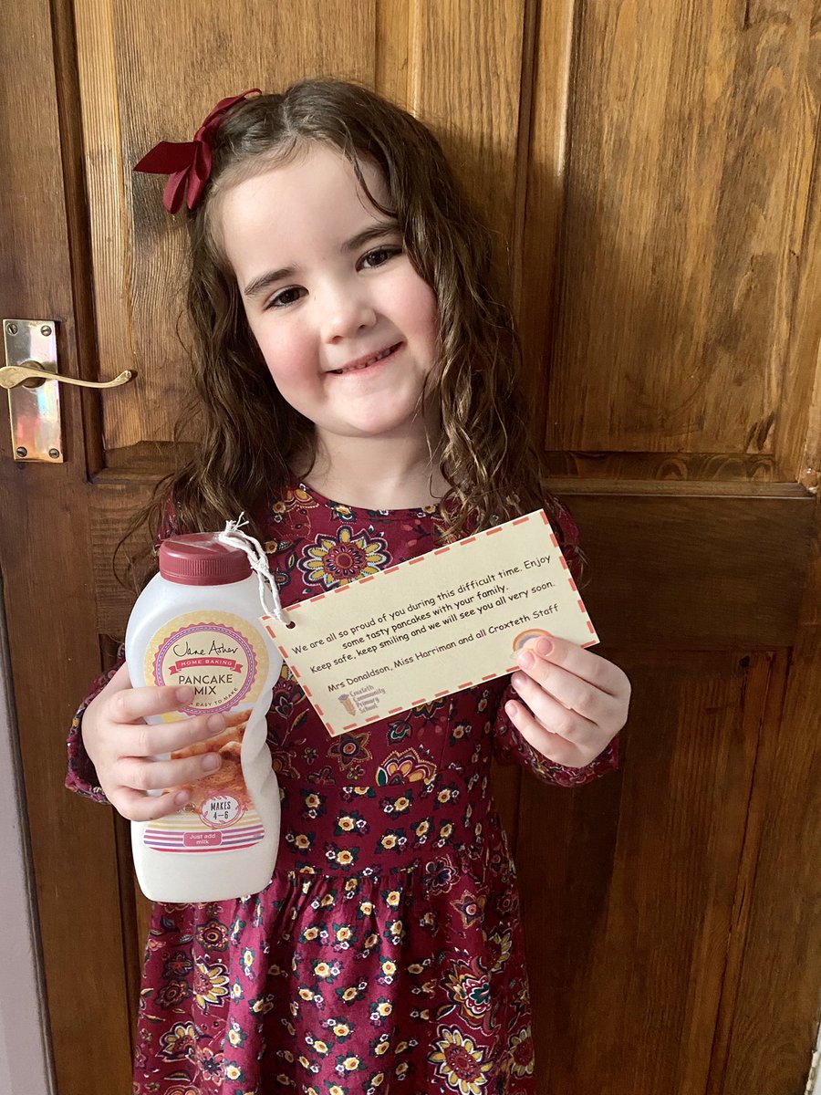 Lois was very happy with her pancake mix and so excited she won the poster competition 🤗 Thank you  for your help and support! <a href="/CroxtethC/">CroxtethCPS</a> @OneTwoCroxteth
