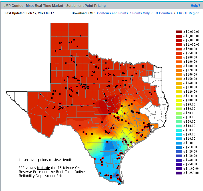 EVA_INC's tweet image. Solar &amp;amp; wind gen have ducked out early for the long weekend as TX temps plunge well below freezing. Power prices are surging towards $1,000/MWh as gas prices approach double digits.