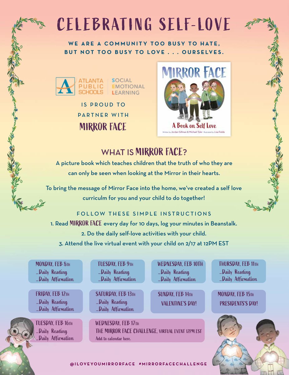 ParksideESMedia's tweet photo. Parkside🐼Panda Family Don't Forget to Attend the Live Mirror 🪞 Face Virtual Event with your child on Feb.17th at 12PM EST! @principalfoster @THarrisAP1 @MelissaH_G @APSMediaServ @DrLisaHerring @DrEmilyAMassey @apsupdate https://t.co/hdPWHDRimg