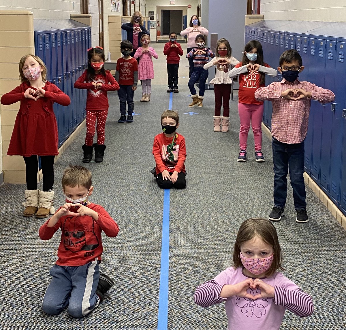 PufferKinders's tweet photo. We’re rocking our red, pink and purple spirit day for Valentine’s Day! #pufferpride #arentweadorable #still6ftapart https://t.co/fX7j9KLjDx