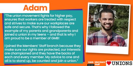 . @AJogee has served as a Labour Councillor since 2014 and is now the Mayor of Haringey - as well as being a Parliamentary staffer."My advice to one and all is to stand up, be counted and join a union."  #HeartUnionsWeek 