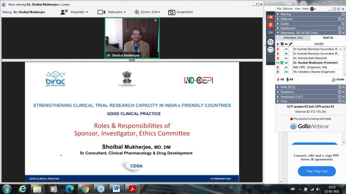 BIRAC_2012's tweet photo. 173 participants from Bahrain, Bhutan, Kenya, Myanmar, Nepal, Oman, Somalia, Vietnam joined and engaged in session 2 of the #GoodClinicalPractices Program under Mission #Ind-CEPI trainings entitled Strengthening the #ClinicalTrialResearch Capacity in India’s Friendly Countries. https://t.co/MZG5BSQTHv