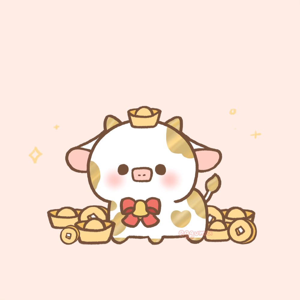 happy lunar niu (牛) year 💖🧧🏮🐮 bonus: golden money cow is here to bring you wealth 💵