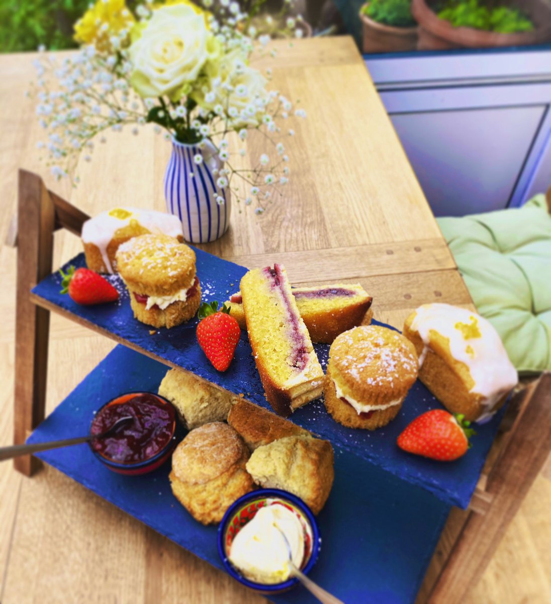 Afternoon teas available for Mother’s Day - free delivery if within 5 mile radius of Westerham info@thecourtyardevents.com for more info #fresh #homemade #delicious #cake #scones #sandwiches #wraps