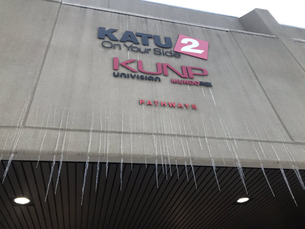 Freezing rain art at the station #Portland #UnivisionPDX #KATU
