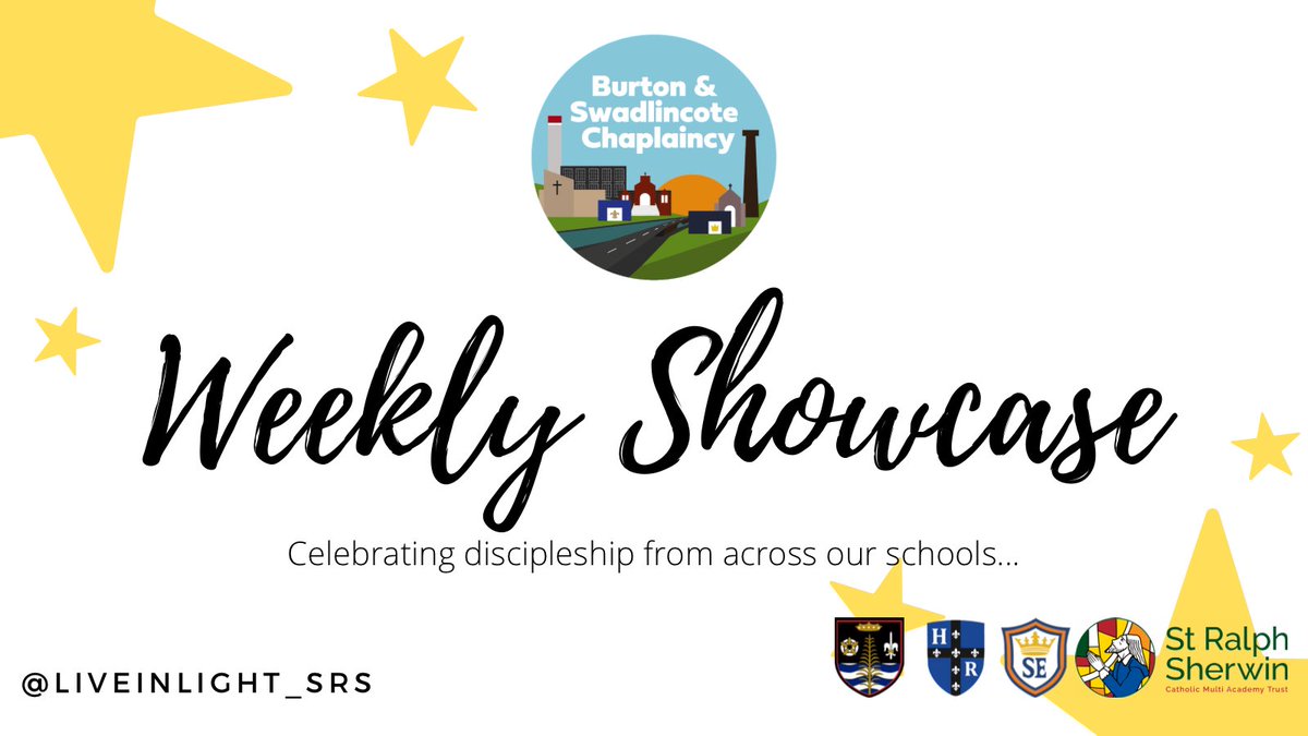 liveinlight_srs's tweet photo. 🌟Welcome to our first #WeeklyShowcase🌟
Every week we celebrate the amazing acts of discipleship happening in our schools.
These are submitted in response to the mission set in the Monday #ActOfWorship at @BRS_staffs, or the #WeeklyWitness at @StEdwardsSwad and @HolyRosaryCVA! https://t.co/G89WVn8V6N